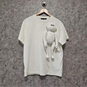 Authentic Louis Vuitton Cream T-Shirt with Plush Accent
